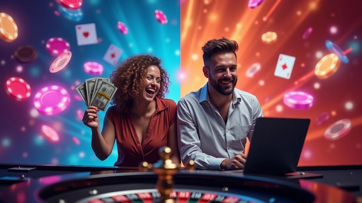 Studio live casino Evolution Gaming dengan dealer profesional dan multi-kamera